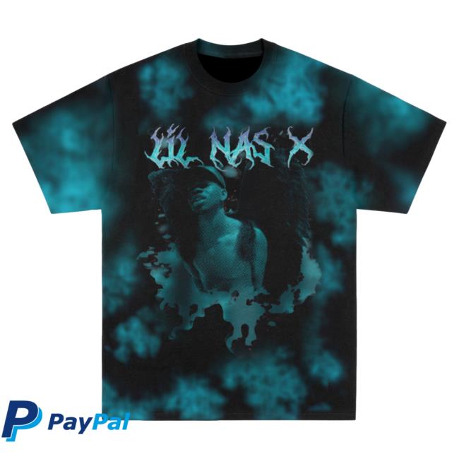 Official Lil Nas X Merch Store Lil Nas X Black & Blue Tie-Dye T Shirt Lil Nas X Apparel Clothing Shop LilNa