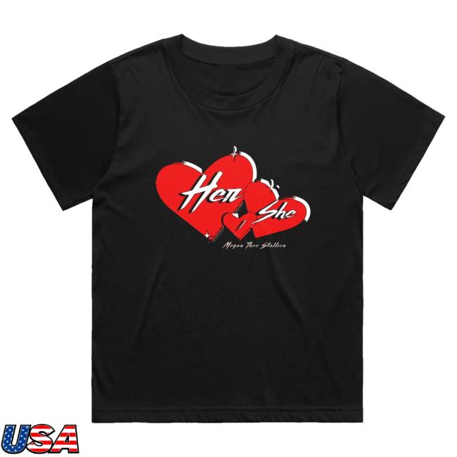 Official Megan Thee Stallion Merch Store Shop Megan Thee Stallion Her/She Hearts T Shirt