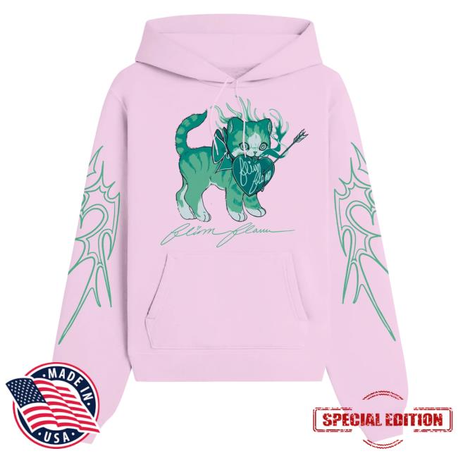 Official The Official Flim Flam Shop Merch Store – Flamingo Smitten Kitten Popover Sweatshirt Light Pink