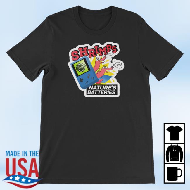 Official Drawfee Merch Store Dftba Scishow Tangents Shirt Of The Month: Shrimp Battery Shirt 2024