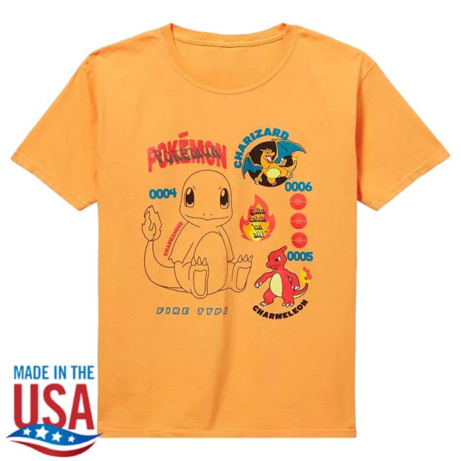 Official Box Lunch Clothing Shop Pokemon Store Pokémon Charmander Evolutions Popover Shirt Boxlunch Merch