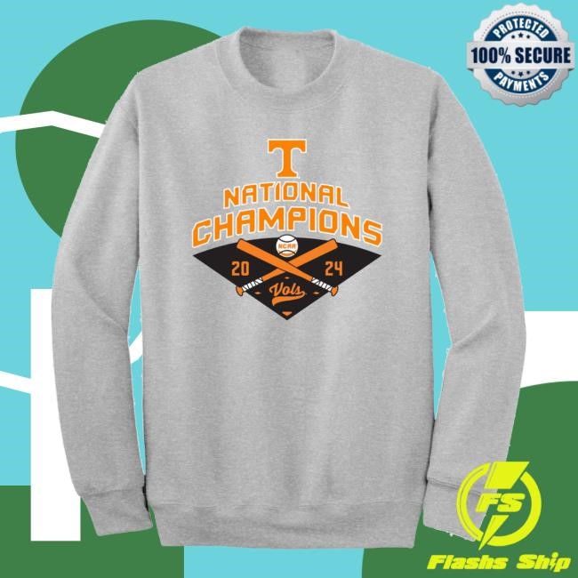 Official Utvol Shop Merch 2024 Baseball National Champions Tackle Twill Crewneck Sweatshirt