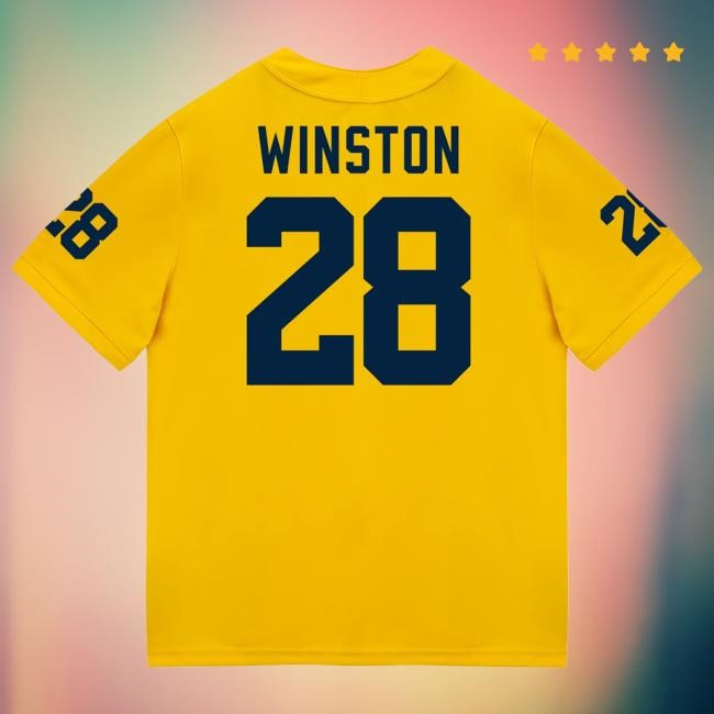 Michigan Wolverines #28 Kainoa Winston Student Athlete Maize Football Jersey New Shirt The M Den Shop