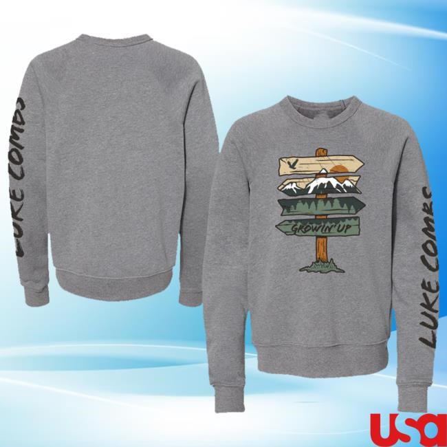 Official Luke Combs Merch Shop Growin' Up New Crewneck Sweatshirt