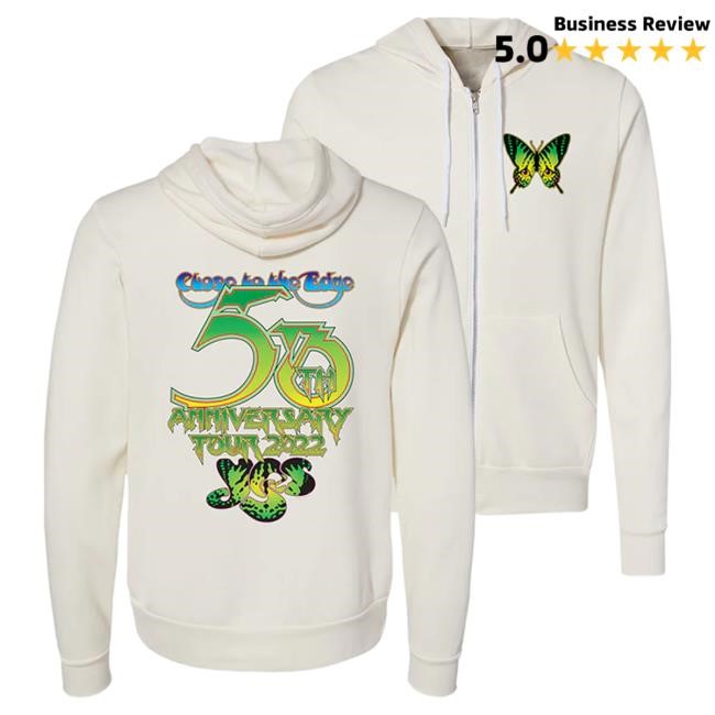 Yes Official Store "Close To The Edge" 50Th Anniversary 2022 Tour Zip Up Sweatshirt