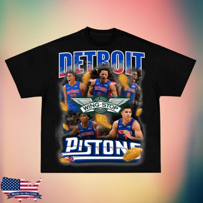 Official Alex The Gat Detroit Pistons WingStop Tee Shirt