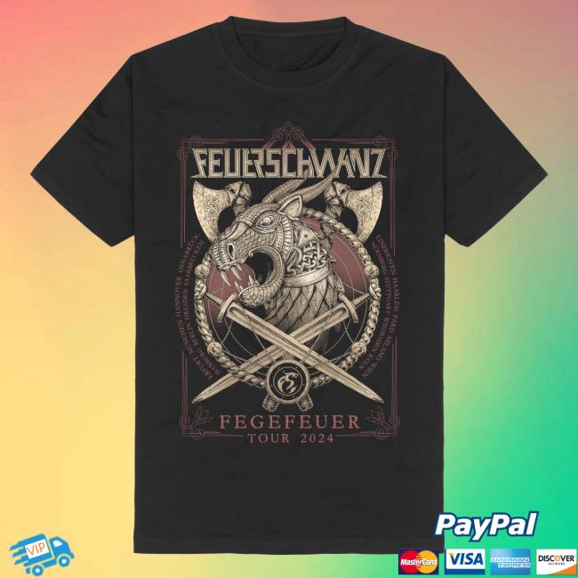 Feuerschwanz Merch Store | Fegefeuer Tour 2024 Tshirt Black | Feuerschwanz Offizieller Shop