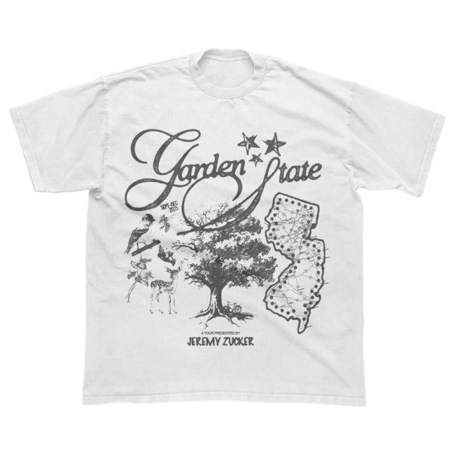 Garden State White Map Tee | Jeremy Zucker Official Merch Store