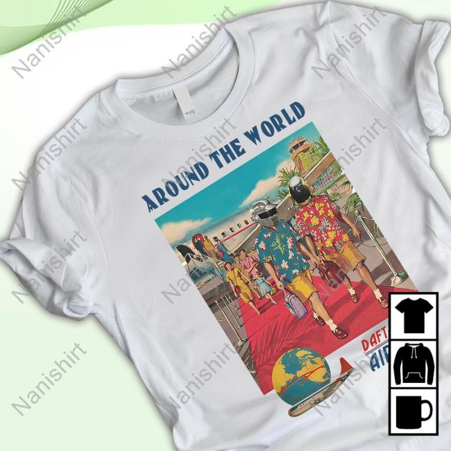 Official Quirk Douglass Around The World Daft Punk Airlines Shirt
