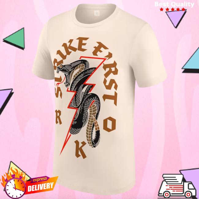Men's Tan Randy Orton Strike First Viper Bolt Long Sleeve T Shirt