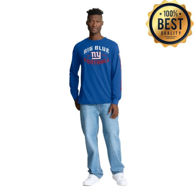 Official New York Giants Store Men's Fanatics Royal New York Giants Hometown Sweep Legacy LongSleeve NewYorkGiants