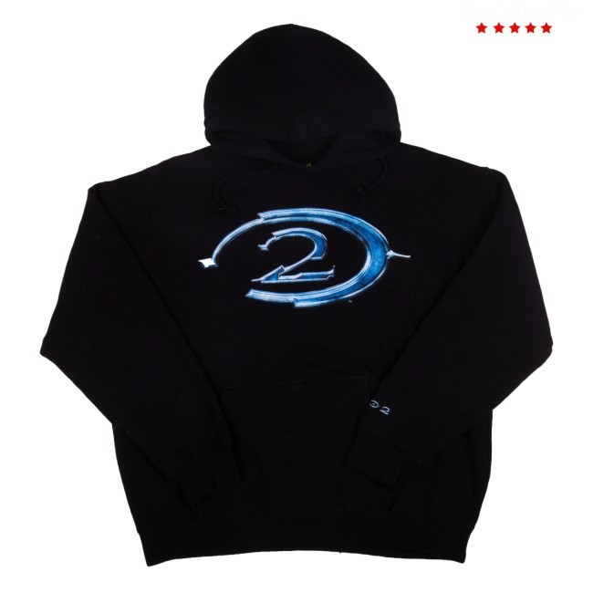 Official Vintage Black Halo 2 Long Sleeve Hoodie