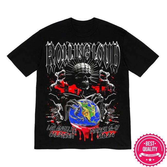 RL LA 24 Pinhead Black Lineup T Shirt Rolling Loud Shop