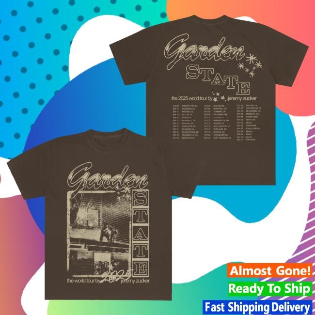 Garden State Brown Tour Shirt | Jeremy Zucker Official Merch Store