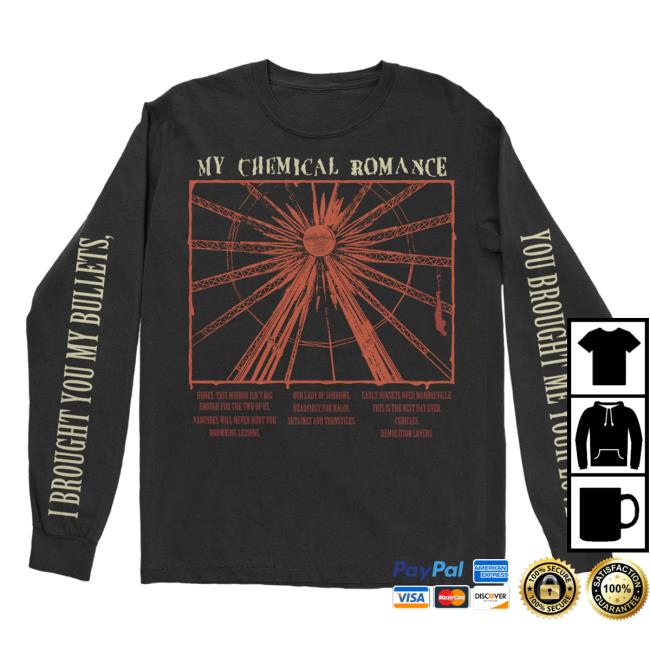 Official My Chemical Romance Merch Bullets Track I Brought You My Bullets You Brought Me Your Love Hoodie