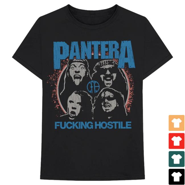 Official Pantera Merch Store Pantera Four Face Hostile T-Shirts