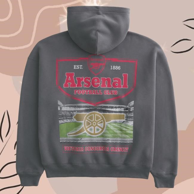 Boxy Zip-Up Arsenal F.C. Graphic Hoody Band Logo | Arsenal F.C. Official | Soccer Fan Gear