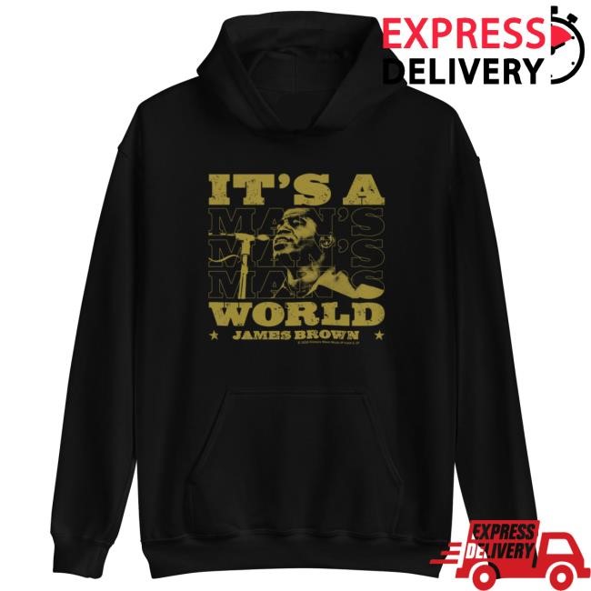 Official James Brown Store Shop James Brown It's A Man's World Block Text Hoodies