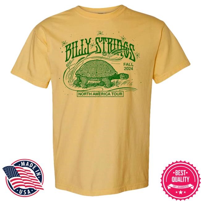 Official Billy Strings Merch Store Shop Billy Strings Turtle New Shirt with Dates (Brian Morgante / Flesh & Bone)