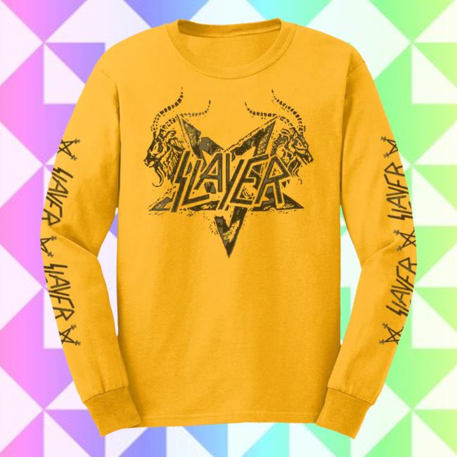 Official Slayer Clothing Store Shop Merch Vintage Horns Long Sleeve Shirt New
