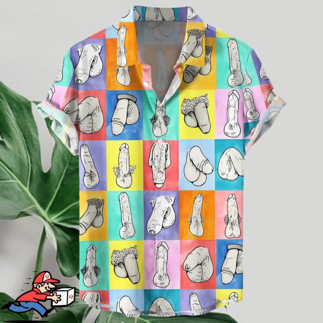 Colorblock Cocks Men's Hawaiian Shirts
