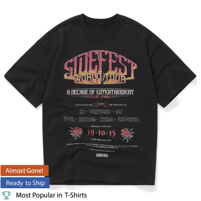Official SDMN Sidefest World Tour Shirt New