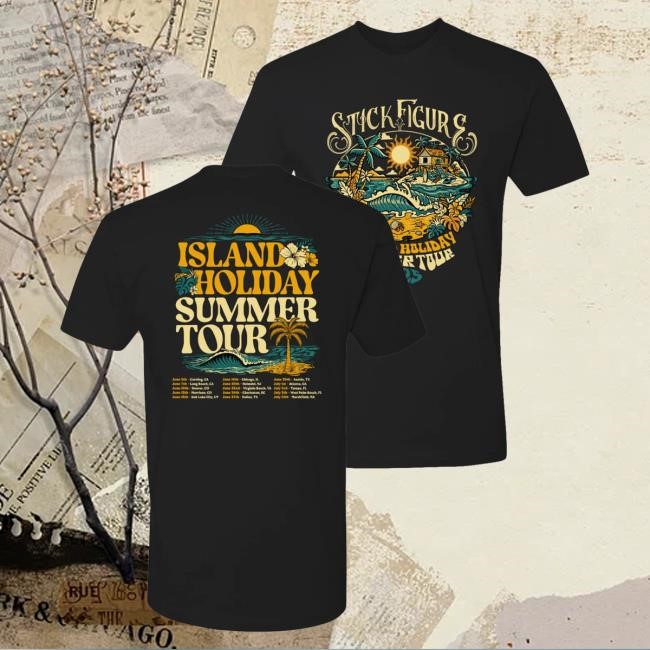 Stick Figure 2025 Island Holiday Tour Tees (Black) Stick Figure Merch Store Official