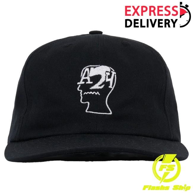 Official Brain Dead Merch Store We Are Brain Dead Wool Flannel LA Logo Head 6 Panel Hat - Black