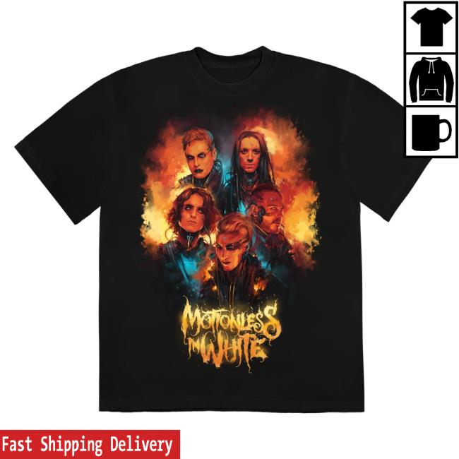 Official Motionless In White Miw Merch Store The Dark Horizon Tour Flames Popover Hoodie Black MotionlessInWhite MiwMerch