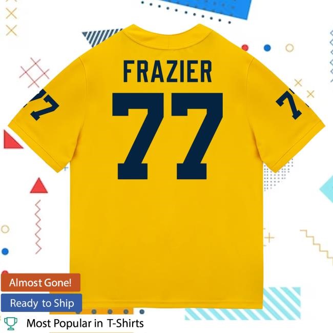 Michigan Wolverines #77 Blake Frazier Student Athlete Maize Football Jersey T Shirt The M Den Shop