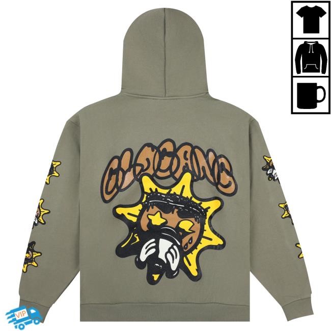 Official Glo Gang Merch Store Glo Gang Deserted Sun Hooded Sweatshirt (Black) GloGang