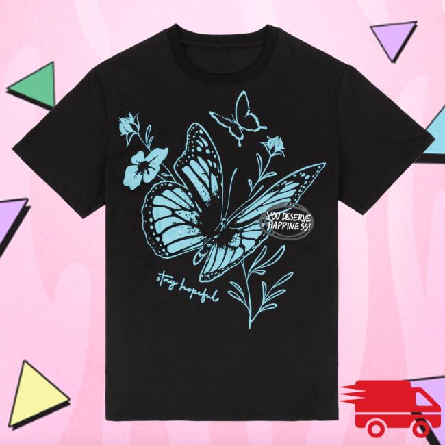 Official Aimsey Merch Store Stay Hopeful Butterflies Short Sleeve TShirt