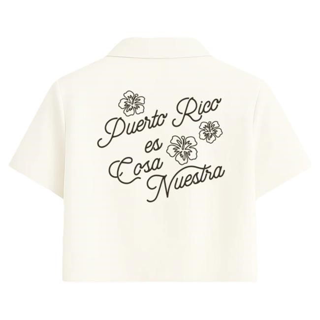 Official Rauw Alejandro Merch Store Shop PR es Cosa Nuestra Crop Black T Shirt