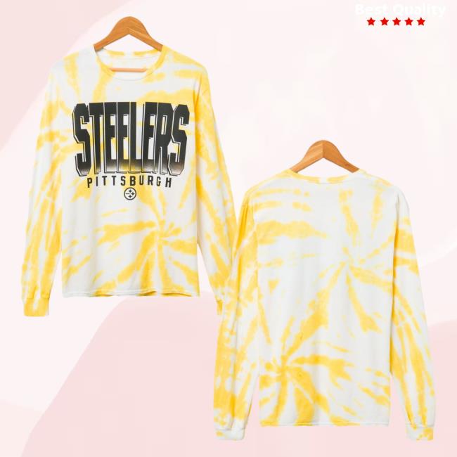Official Junk Food Apparel Clothing Store Shop Junkfoodclothing Pittsburgh Steelers Game Time Tie Dye Long Sleeve Tee Shirt Mustard Tie-Dye