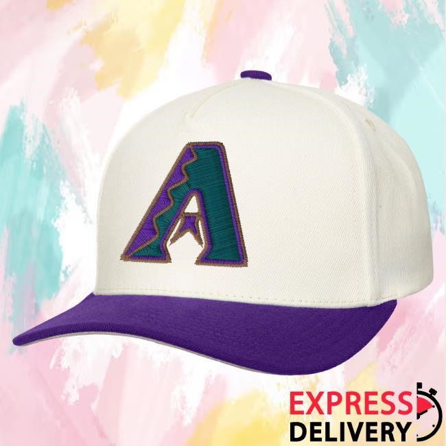 Official MLB Store Men's Arizona Diamondbacks Mitchell & Ness Cream Coop Stretch-Snapback Hat