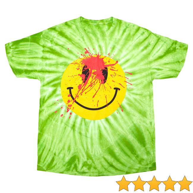 Official Playboi Carti Merch Playboi Carti Die Lit Tour Smiley Face T Shirt Green Tie Dye PlayboiCarti Clothing Shop Store