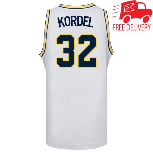Michigan Wolverines #32 Malick Kordel Student Athlete White Basketball Jersey Tee The M Den Shop Official