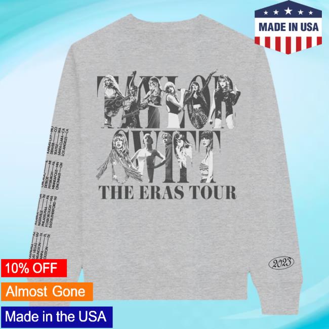 Official TayloSwift Clothing Merch Shop Store Taylor Swift The Eras Tour Gray Pullover Sweatshirt