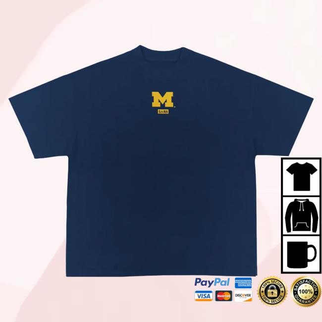 Official Sana Detroit Clothing Store Shop Michiigan Embroidered Core Tee - Navy SanaDetroit