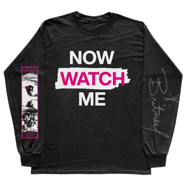 Official Britney Spears Merch Store Britney Spears Now Watch Me Long Sleeve Tee Shirt Britney Spears Apparel Clothing Shop BritneySpears