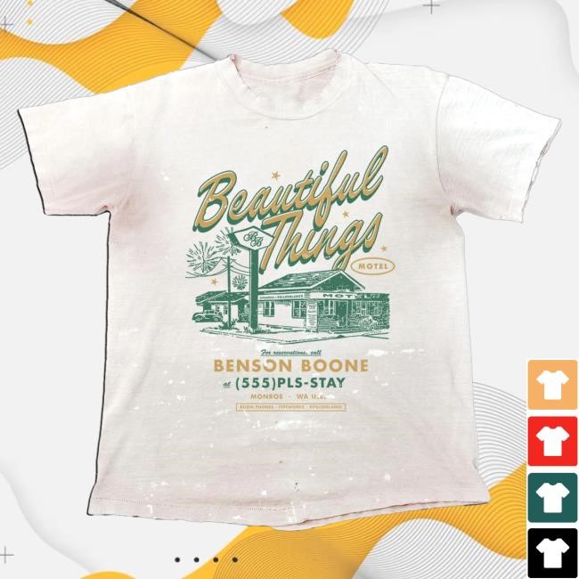 Official Benson Boone Merch Store Beautiful Things Motel T Shirt Benson Boone Apparel Clothing Shop BensonBoone
