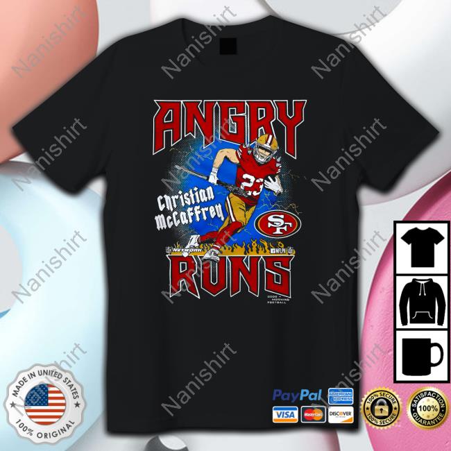 Homage Merch Angry Runs 49ers Christian McCaffrey T-Shirt