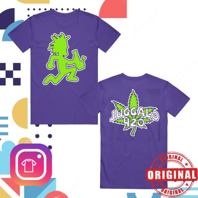 Official Icp Merch Clothing Store Insane Clown Posse Bong Man Purple Juggalo 420 Hot Shirt