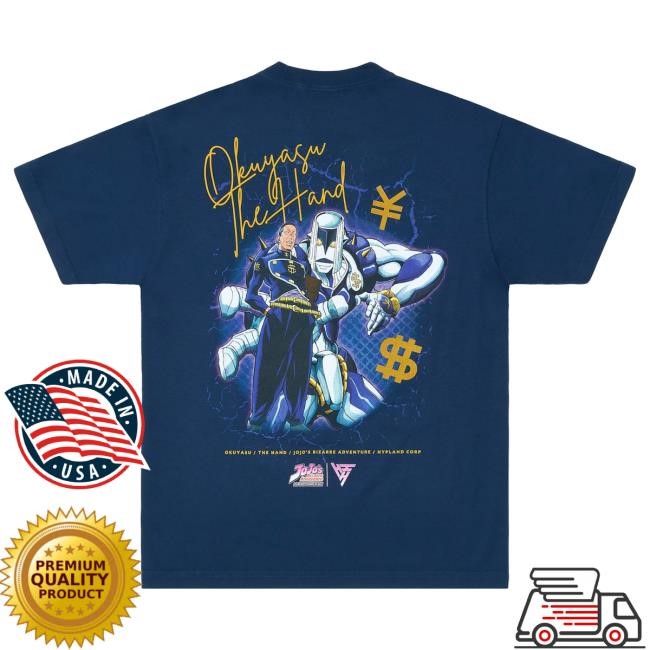 Official Hypland Clothing Merch Store Jojo Okayasu The Hand Tees (Navy)