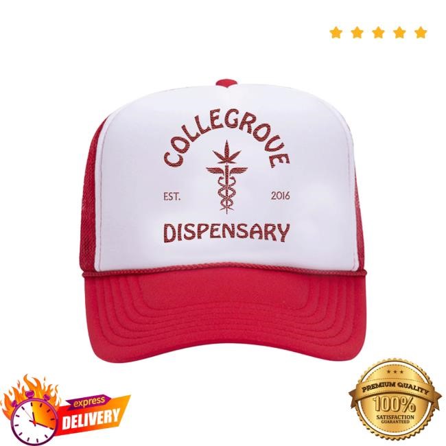 2 Chainz Official Merch Store Collegrove Dispensary Trucker Hot Cap On Red/White 2 Chainz & Lil Wayne Clothing Shop