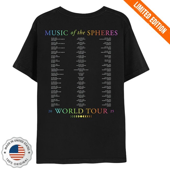 Official Miami Music Of The Spheres Limited Edition Tour Shirt - Coldplay