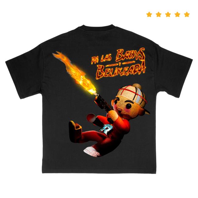 Official Fuerza Regida Clothing Merch Store Shop Fuerza Regida Pa Las Baby's Y Belikeada Chuyin - Black S/S Shirt 2023 FuerzaRegida
