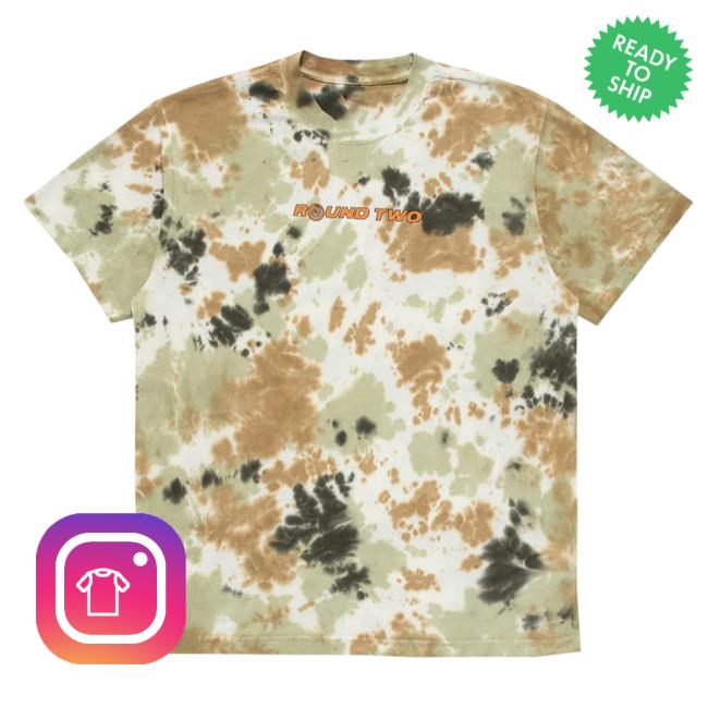 Round Two Clothing Store Shop Camo Tie Dye Classic Logo T-Shirt Roundtwostore