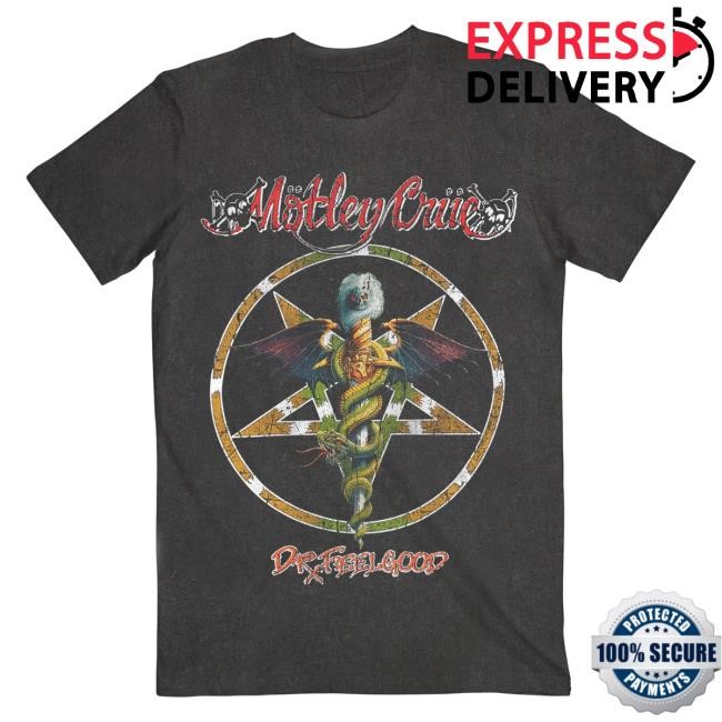 Official Motley Crue Merch Store Mötley Crüe Feelgood Caduceus Hot Shirt