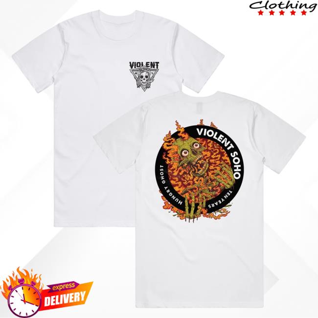 Official 24Hundred Violent Soho Hungry Ghost Anniversary Attractive Shirt White 24 Hundred